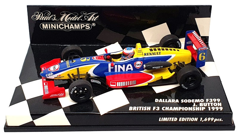 Minichamps 1/43 Scale 400 990306 - Dallara Sodemo #6 British F3 1999 Button