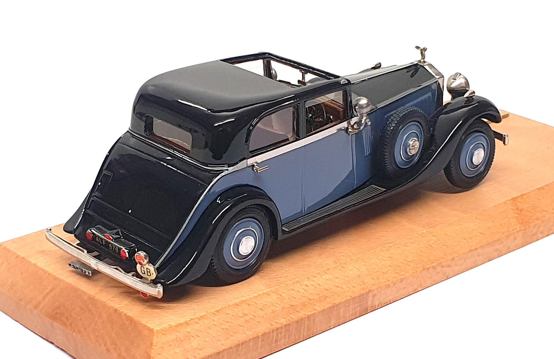 Top Marques 1/43 Scale RR4 - 1933 Rolls Royce Phantom II Continental Black/Blue