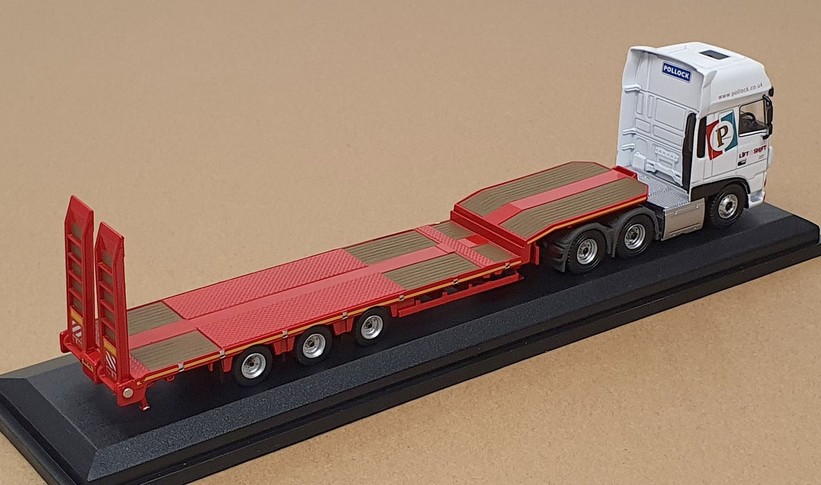 Oxford Diecast 1/76 Scale 76DXF007 DAF XF Euro 6 Semi Low Loader Pollock - White