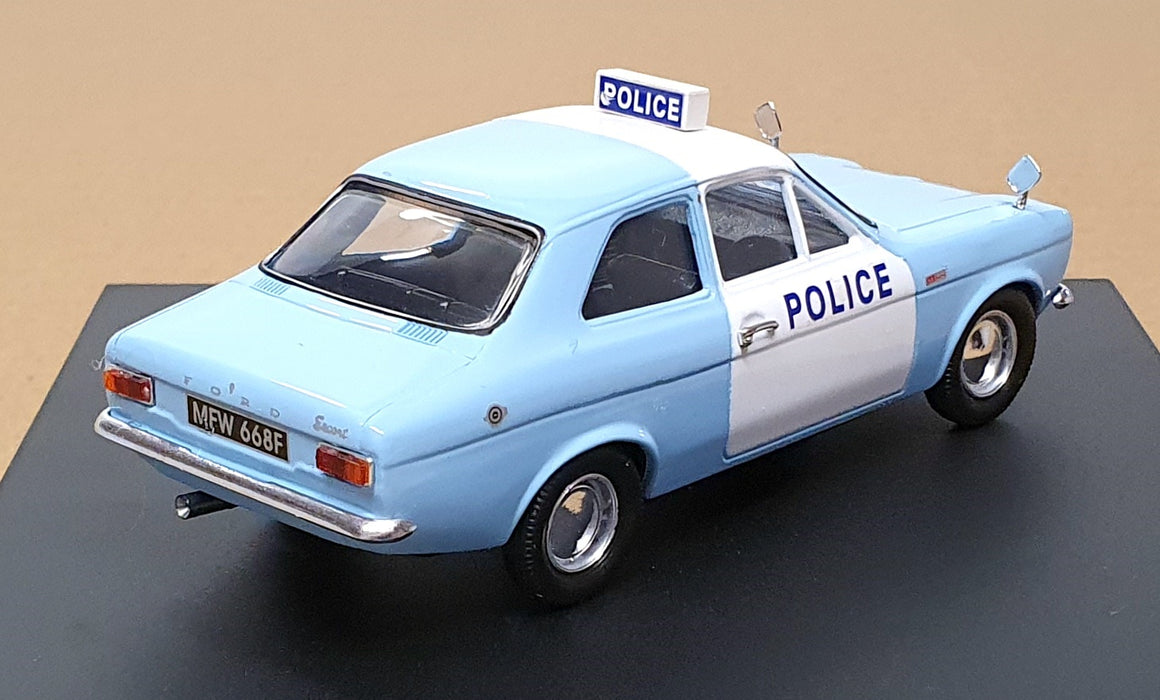 Trofeu 1/43 Scale 523 Ford Escort Mk1 1300 GT Panda Police Car - Lt. Blue/White