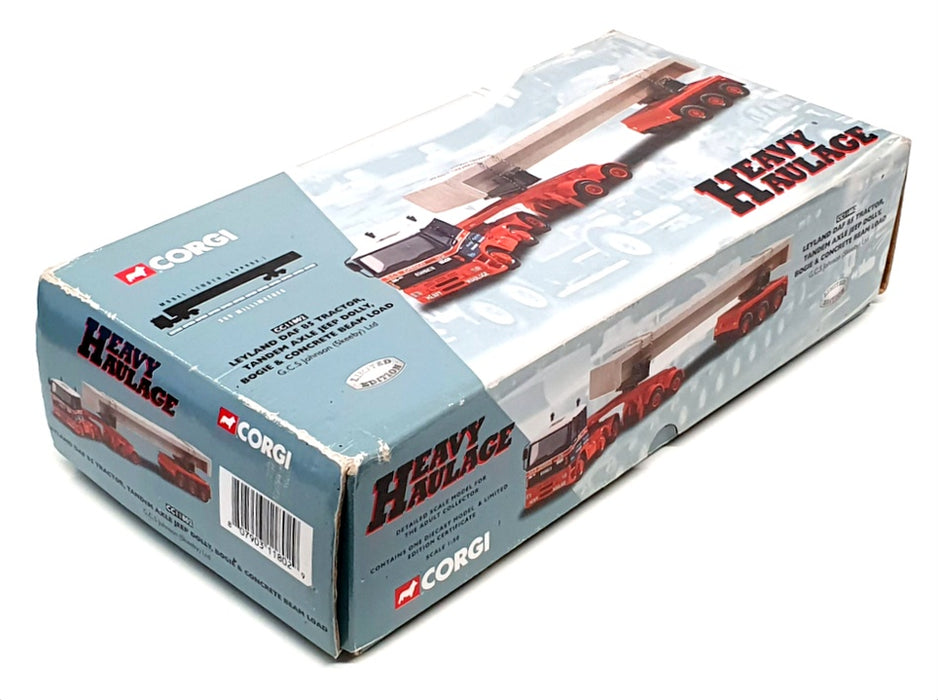 Corgi 1/50 Scale CC11802 - Leyland DAF 85 Tractor Tandem Axle Jeep & Beam Load