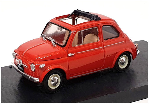 Brumm 1/43 Scale R364-01 - 1959 Fiat Nuova 500 Open Roof - Coral Red