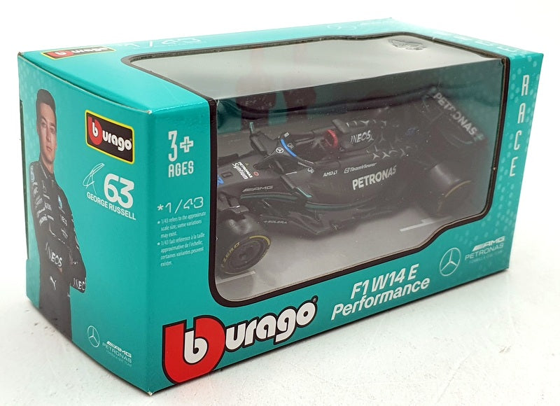 Burago 1/43 Scale 18-38080 - F1 Mercedes W14 E Performance 2023 #63 G.Russell