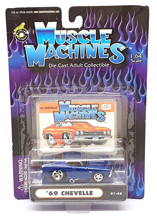 Muscle Machines 1/64 Scale 71161 01-48 - 1969 Chevrolet Chevelle - Blue