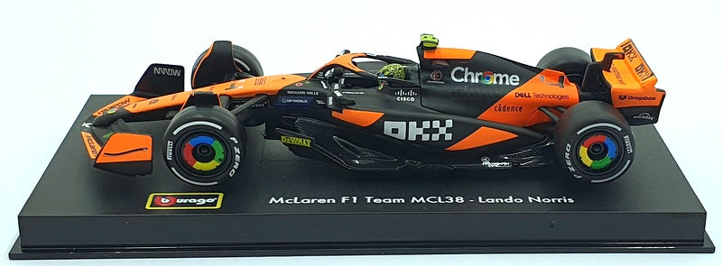 Burago 1/43 Scale 18-38215 - McLaren MCL38 #4 Miami Grand Prix 2024 - Norris
