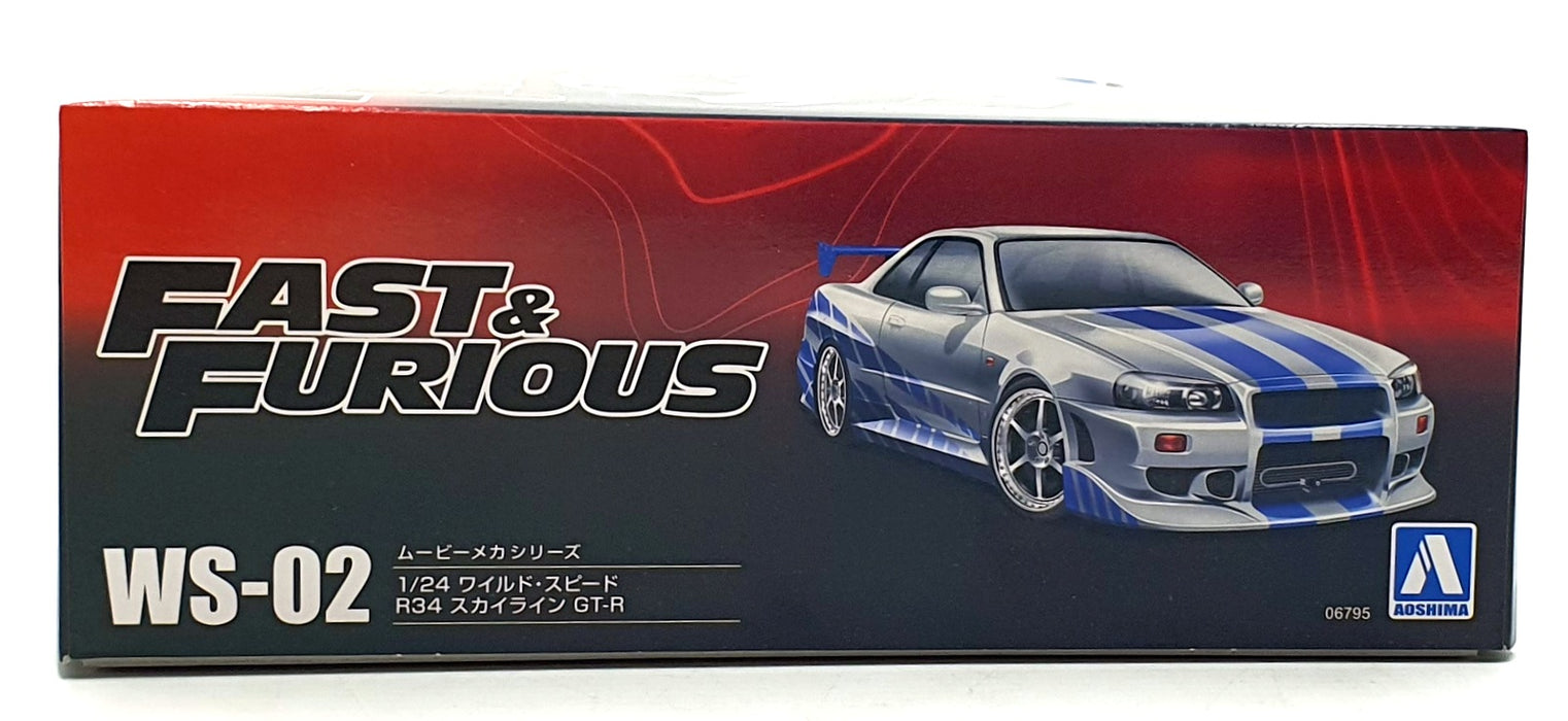 Aoshima 1/24 Scale Kit WS-02 - R34 Nissan Skyline GT-R - Fast and Furious