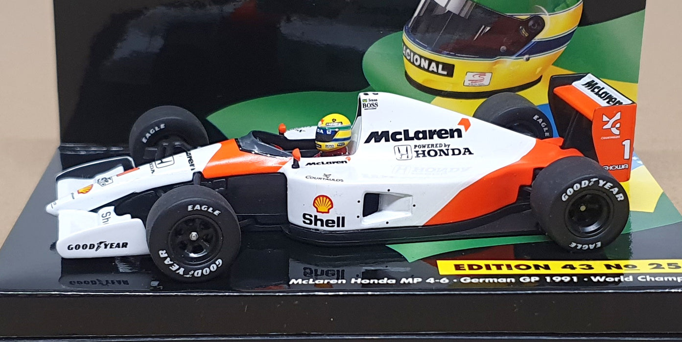 Minichamps 1/43 Scale 540 914391 - F1 McLaren Honda MP 4-6 German GP 1991 Senna