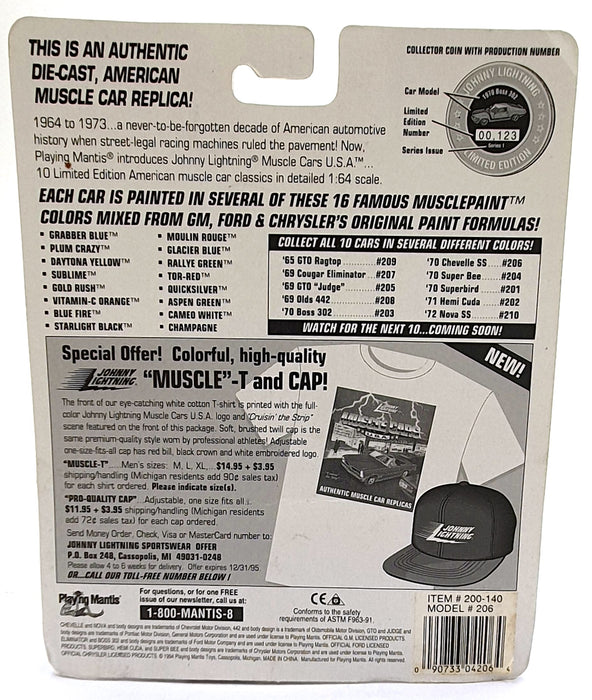 Johnny Lightning 1/64 Scale 200-140 - Muscle Cars 1970 Chevelle SS - Yellow