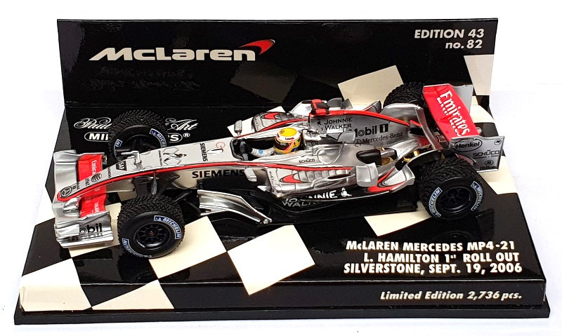 Minichamps 1/43 Scale 530 064384 - F1 McLaren Mercedes MP4-21 Hamilton 2006