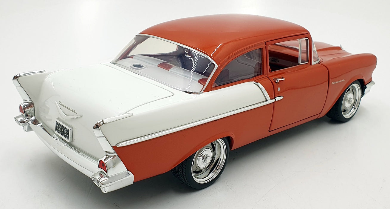 Acme 1/18 Scale Diecast A1807015 - 1957 Chevrolet 150 - Rust Orange/White