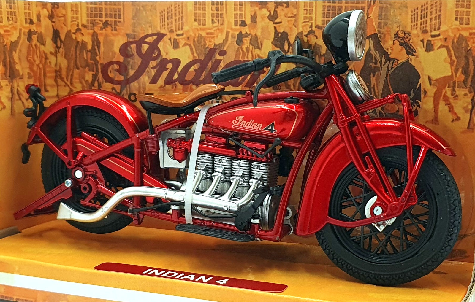 New Ray 1/12 Scale Diecast 58223 - Indian 4 Motorcycle - Met. Red