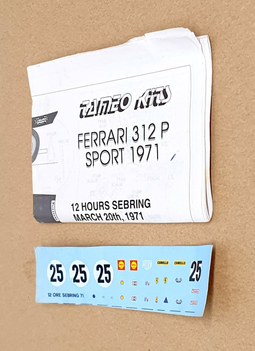 Tameo 1/43 Scale Unbuilt Kit TMK147 - Ferrari 312P Sport Sebring 1000Km 1971