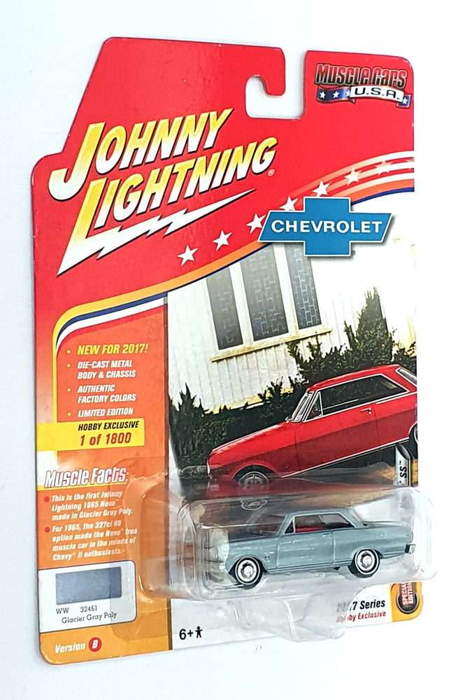 Johnny Lightning 1/64 Scale JLMC010 - 1965 Chevrolet Nova SS - Glacier Gray Poly