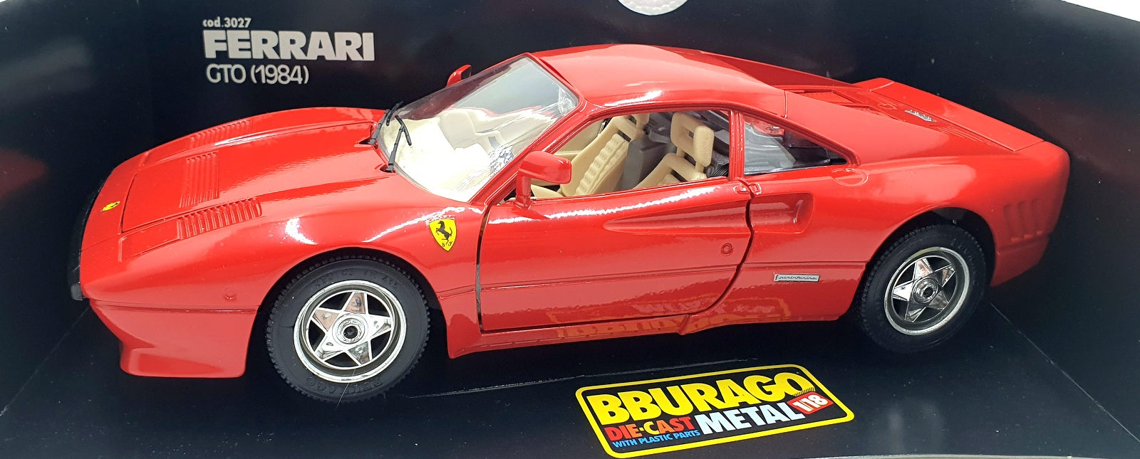 Burago 1/18 Scale Diecast 3027 - 1984 Ferrari GTO - Red