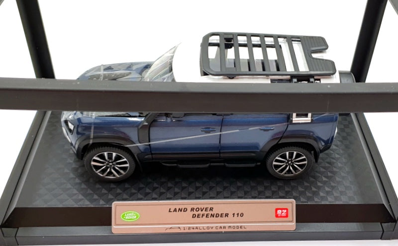 QY Toys 1/24 Scale Diecast Q2002A - Land Rover Defender 110 - Dark Blue/White
