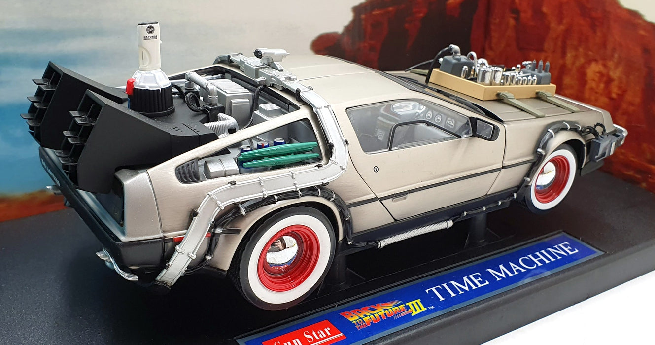 Sun Star 1/18 Scale 2712 Back To The Future Part 3 Time Machine Delorean