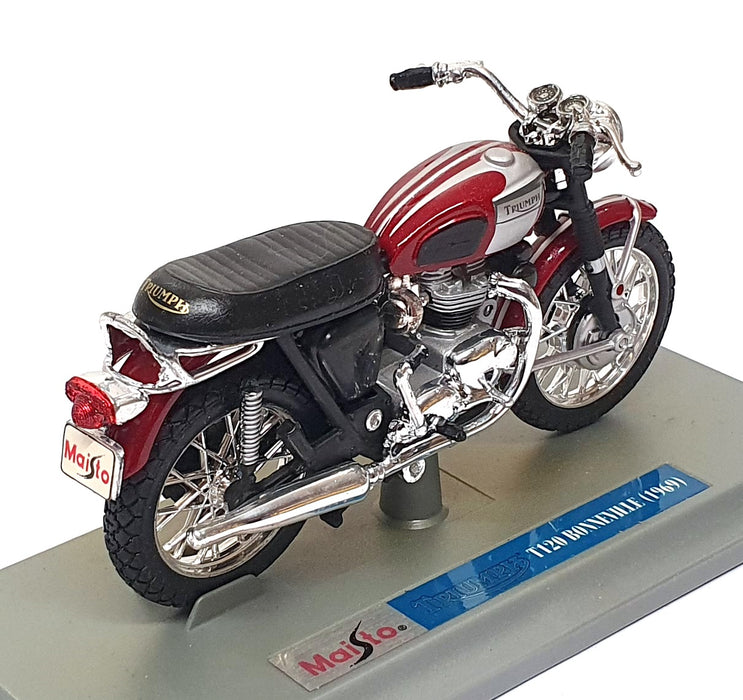 Maisto 1/18 Scale 39341 - 1969 Triumph Bonneville T120 - Dk. Red/Silver