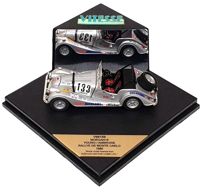 Vitesse 1/43 Scale V98159 - Morgan +8 #133 Monte Carlo Rally 1980 - Silver