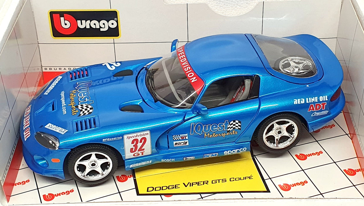 Burago 1/18 Scale 92436 - Dodge Viper GTS Coupe #32 - Met. Blue