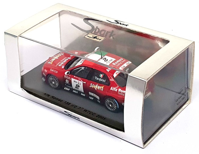 Spark 1/43 Scale S0472 - Alfa Romeo 156 #2 7th WTCC 2005 G. Tarquini - Red