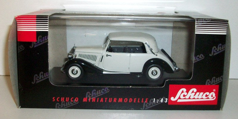 Schuco 1/43 Scale - 02463 Mercedes Benz 170V Cabrio softtop black / white