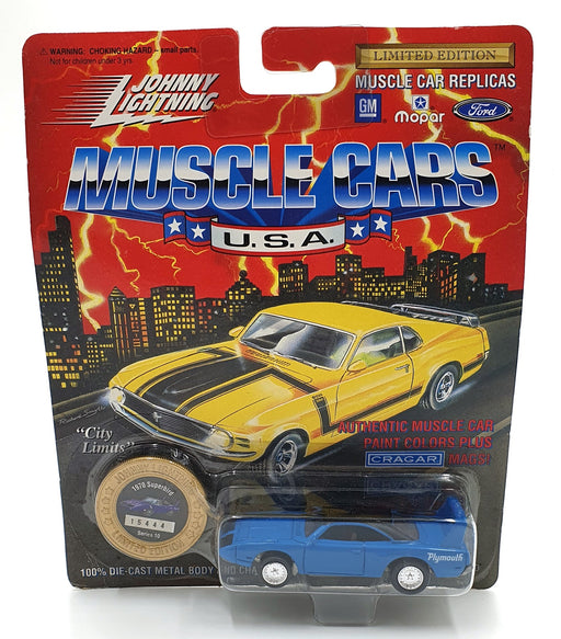 Johnny Lightning 1/64 Scale 200-200 Muscle Cars USA 1970 Plymouth Superbird Blue