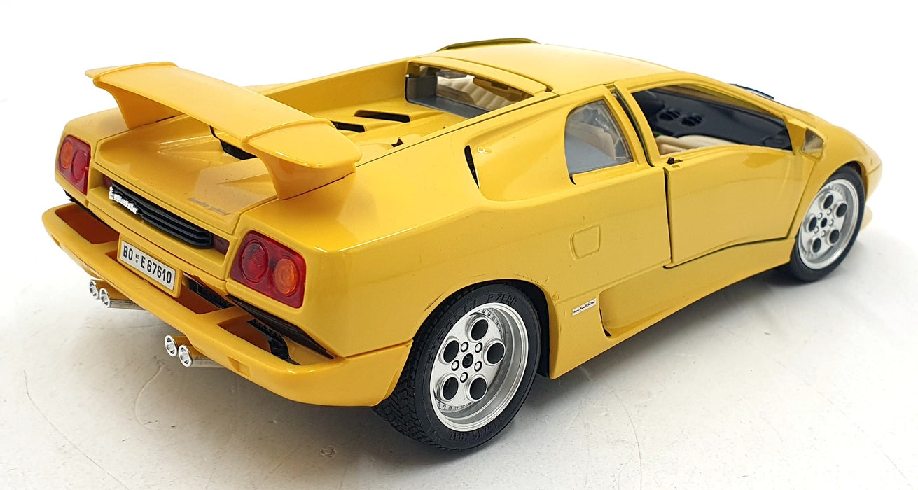 Burago 1/18 Scale Diecast 3041 - Lamborghini Diablo 1990 - Yellow/cream Int