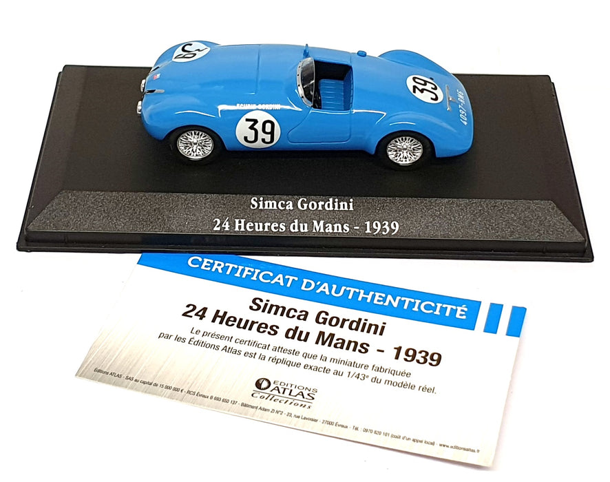 Atlas Editions 1/43 Scale 2 235 019 - Simca Gordini #39 24H Le Mans 1939