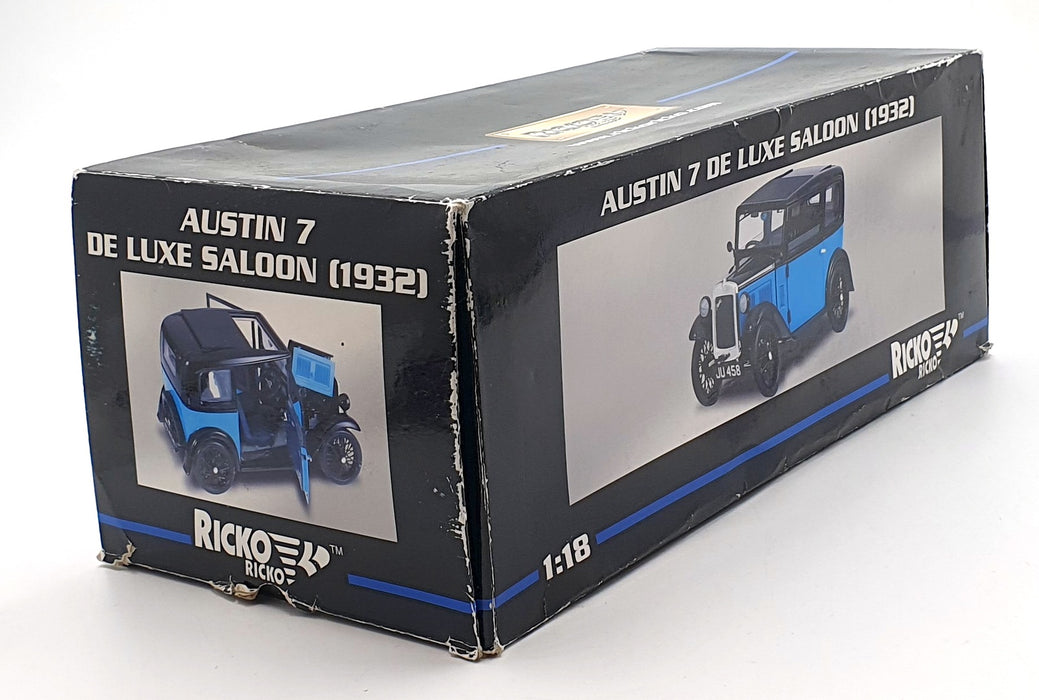 Ricko 1/18 Scale 32130 - 1932 Austin 7 Deluxe Saloon - Blue/Black