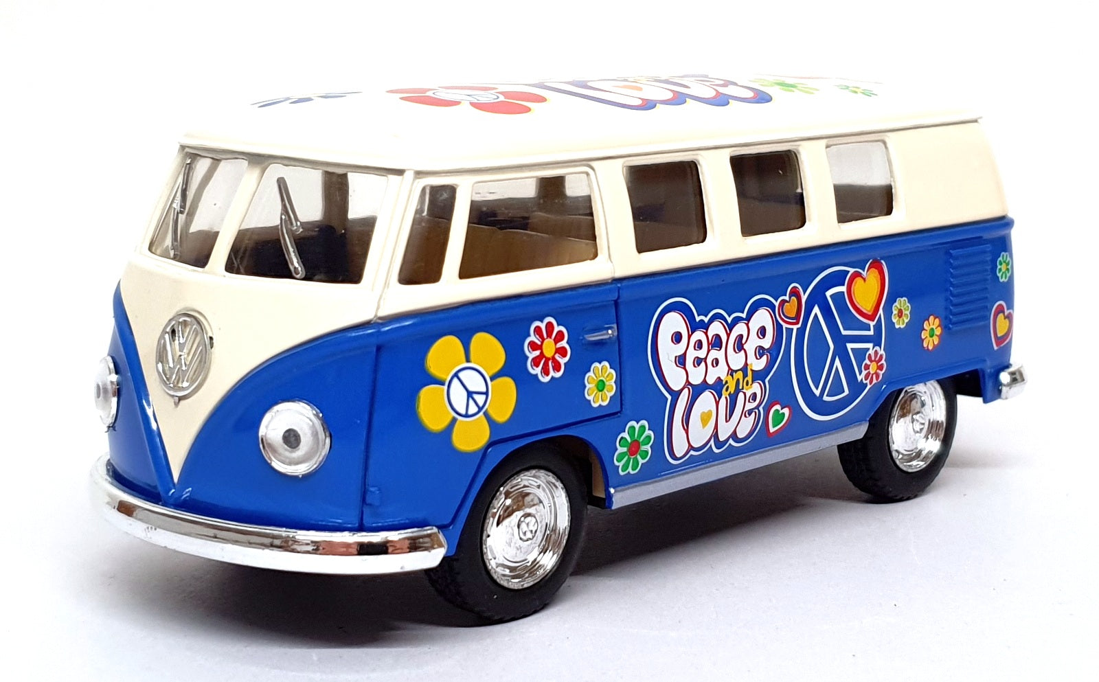 Kinsmart 1/32 Scale Pull Back & Go TY4226 - 1962 Volkswagen Classical Bus - Blue