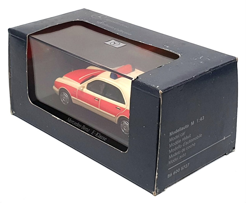 Herpa 1/43 Scale B6 600 5727 - 1995 Mercedes-Benz E220 W210 Notarzt - Cream/Red
