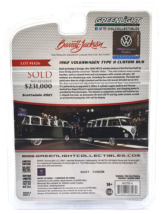 Greenlight 1/64 Scale 37250-A 1962 Volkswagen Type II (T1) Custom Bus