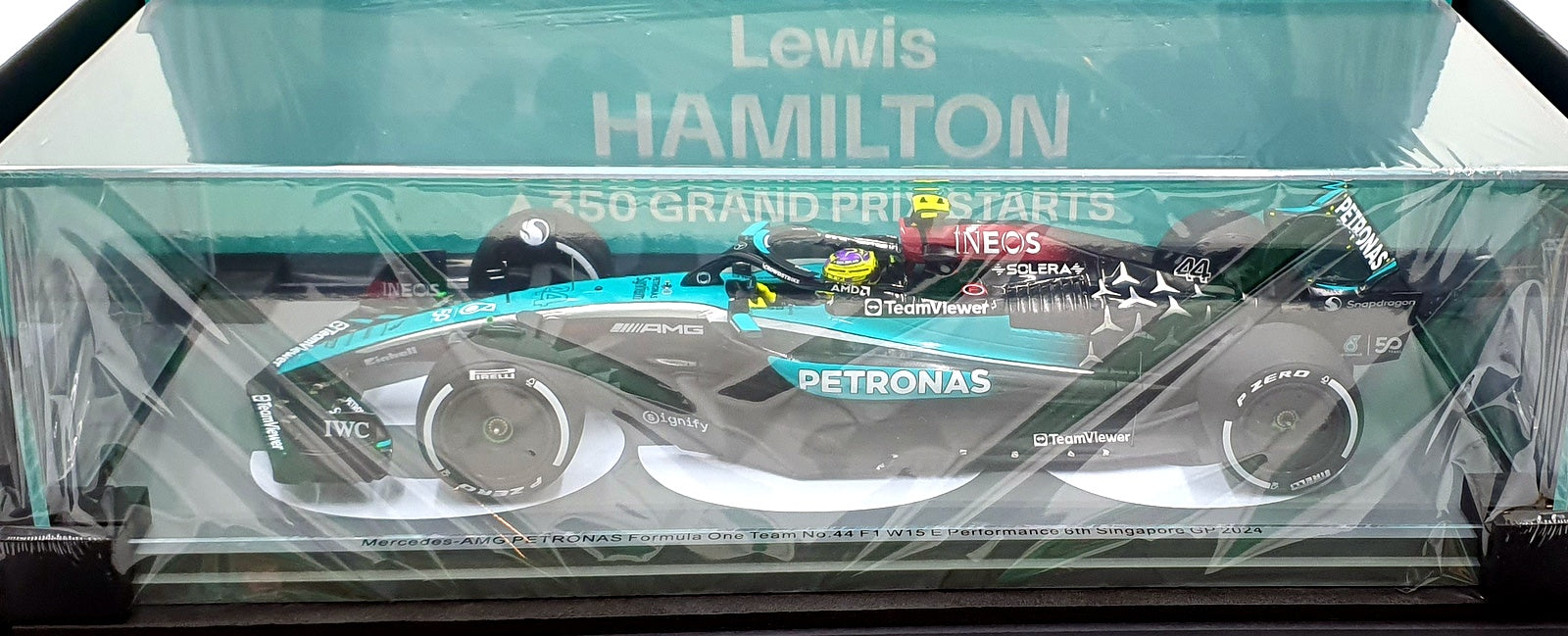 Spark 1/18 Scale 18S667 Mercedes AMG Petronas F1 #44 6th S'pore GP 2024 Hamilton