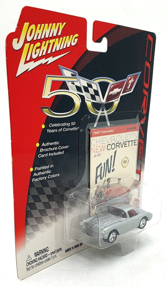 Johnny Lightning 1/64 Scale 992-01 - 1957 Chevrolet Corvette - Silver