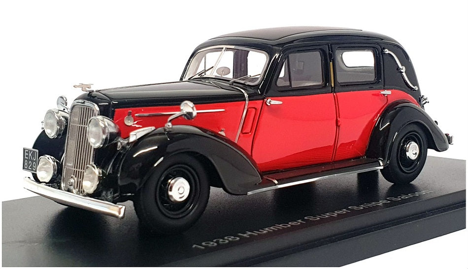 Esval Models 1/43 Scale EMEU43004B - 1938 Humber Super Snipe Saloon - Black/Red