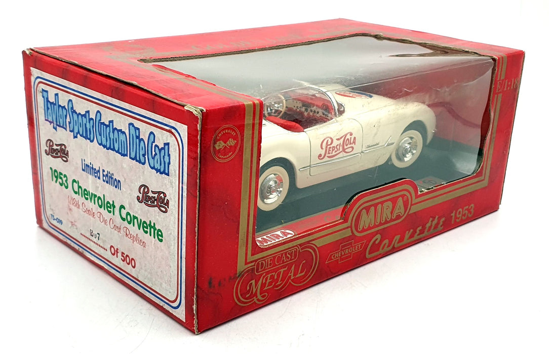 Mira 1/18 Scale 6153 - 1953 Chevrolet Corvette Convertible Pepsi - White