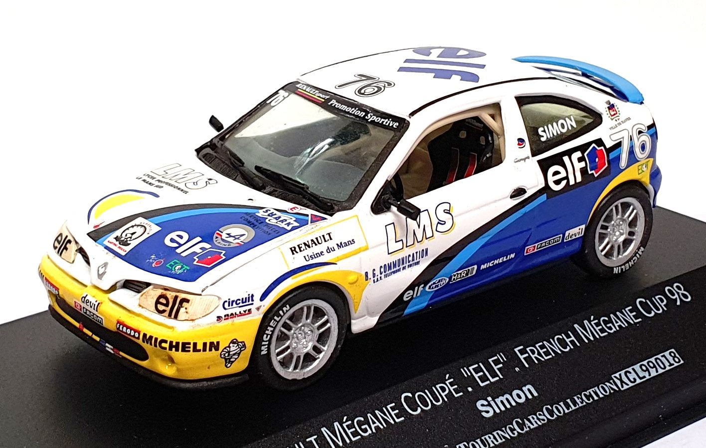 Onyx 1/43 Scale XCL99018 - Renault Megane Coupe #76 French Magane Cup 98 Simon