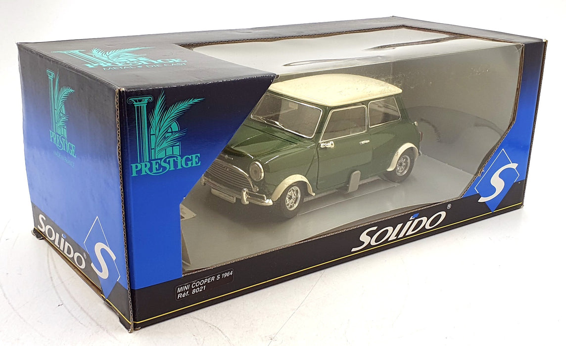 Solido 1/18 Scale Diecast 8021 - 1964 Mini Cooper S - Green/White