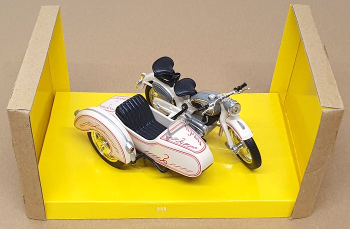 Kandytoys 1/18 Scale M558 - Motorbike With Sidecar - White
