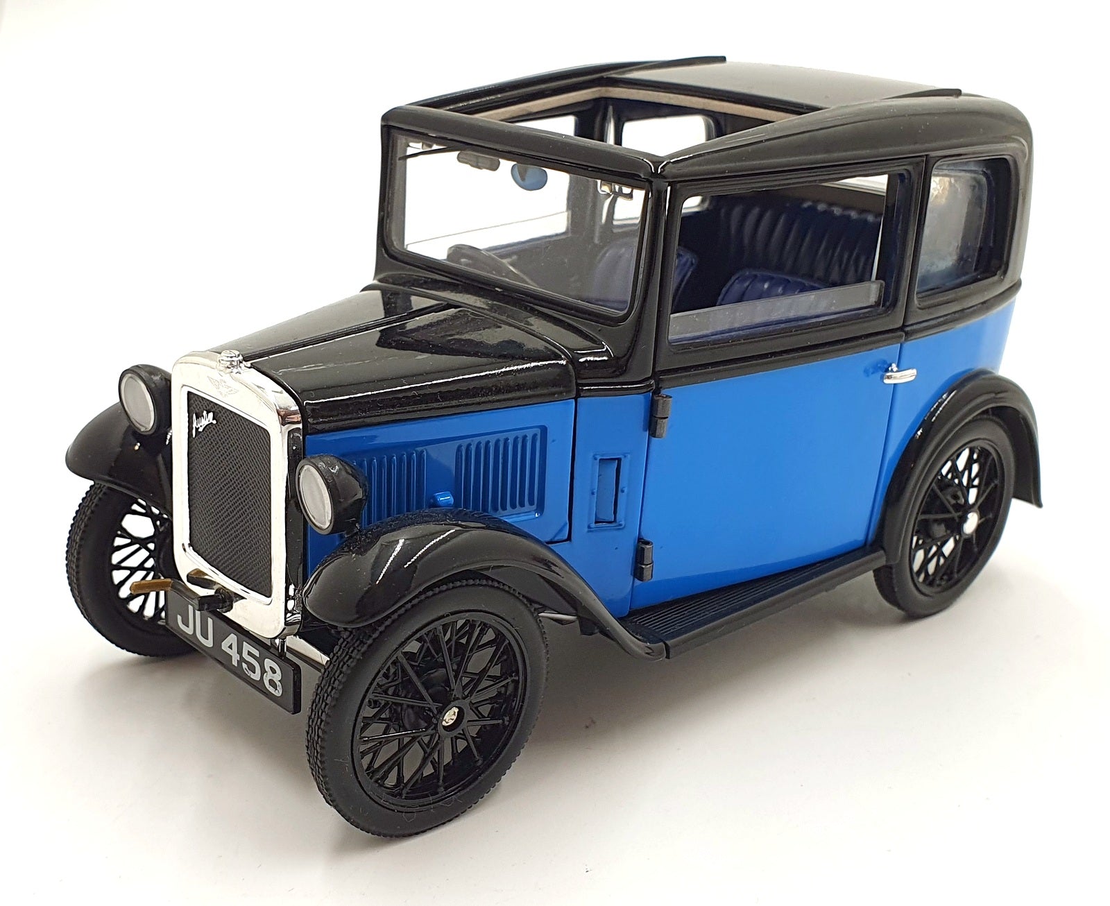 Ricko 1/18 Scale Diecast DC21125M - Austin 7 De Luxe Saloon 1932 - Blue/Black