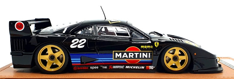 Tecnomodel 1/18 Scale TM18-286N Ferrari F40 1996 24h LM Black Martini Gold Wheel