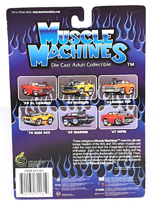 Muscle Machines 1/64 Scale 71161 02-52 - 1957 Chevrolet Chevy - Blue/Silver