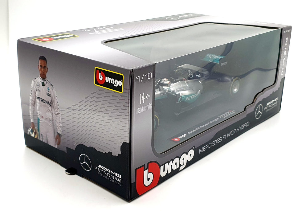 Burago 1/18 Scale 1785010 - Mercedes F1 W07 British GP 2016 Hamilton #44 