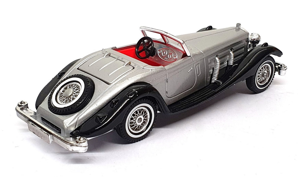 Matchbox 12cm Long Diecast Y-20 - 1937 Mercedes Benz 540K - Silver/Black