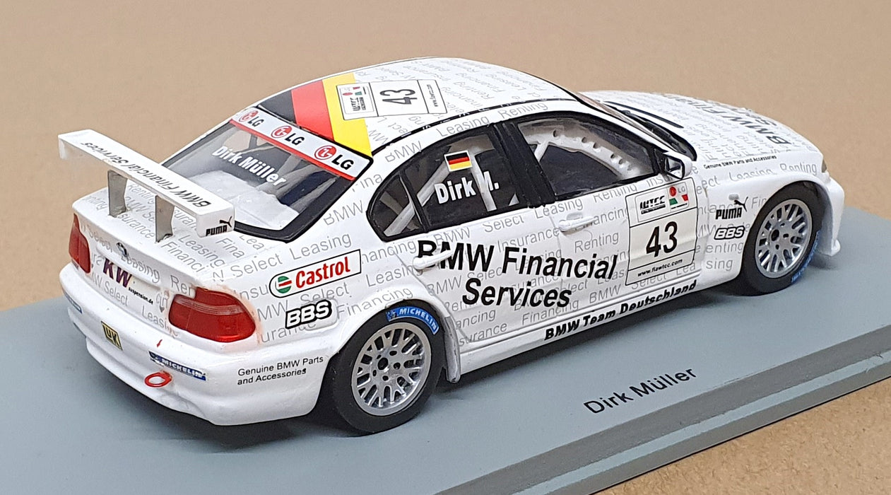Spark 1/43 Scale S0428 - BMW 320 #43 2nd WTCC 2003 Dirk Muller - White