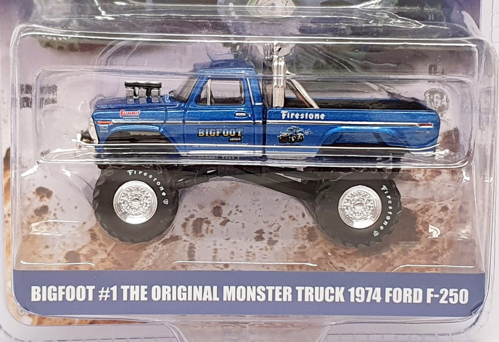 Greenlight 1/64 Scale 29934 - 1974 Ford F-250 Bigfoot #1 Monster Truck - Blue