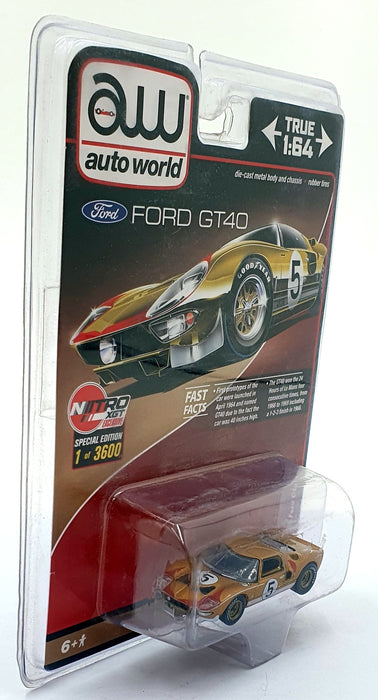 Auto World 1/64 Scale AW7923 - 1966 Ford GT40 #5 - Gold