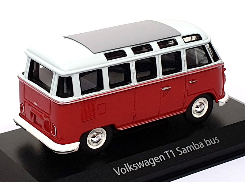 Maxichamps 1/43 Scale 940 052301 - 1963 Volkswagen T1 Samba Bus - Grey/Red