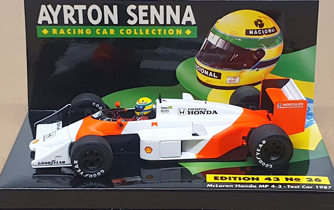 Minichamps 1/43 Scale 540 874399 - F1 McLaren Honda MP 4-3 Testcar 1987 Senna