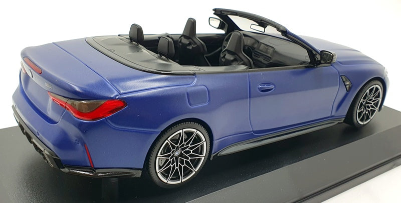 Minichamps 1/18 Scale Diecast 155 021030 - BMW M4 Cabrio 2021 - Matt Blue Met